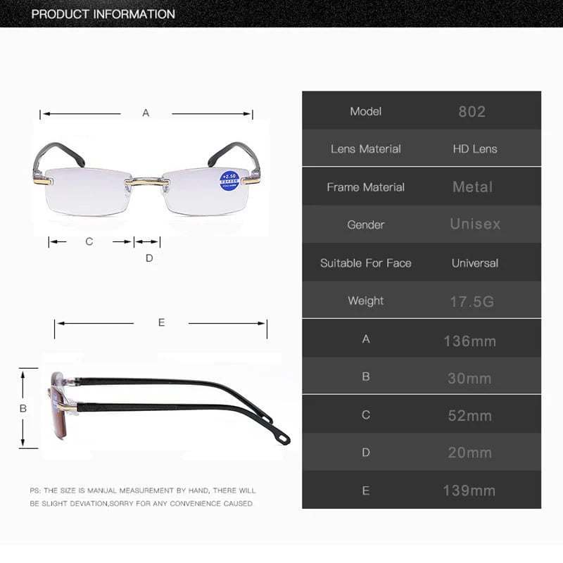 👓Sapphire high hardness anti-blue progressive Far And Near Dual-Use Reading Glasses