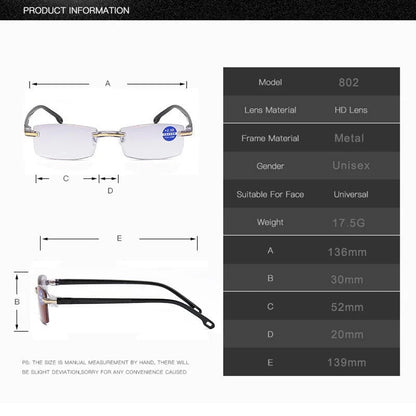👓Sapphire high hardness anti-blue progressive Far And Near Dual-Use Reading Glasses